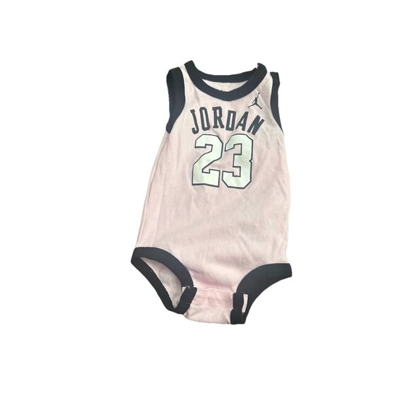 JORDAN INFANT GIRL 12 Months ONE PIECE, PINK, JORDAN23 ON FRONT - Picture 1 of 3